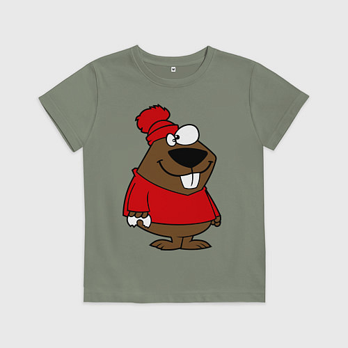 Детская футболка Бобер / Авокадо – фото 1