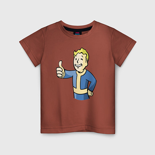 Детская футболка Fallout vault boy / Кирпичный – фото 1