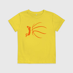 Футболка хлопковая детская Баскетбол - это моя жизнь, цвет: желтый