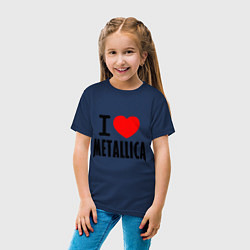 Футболка хлопковая детская I love Metallica, цвет: тёмно-синий — фото 2