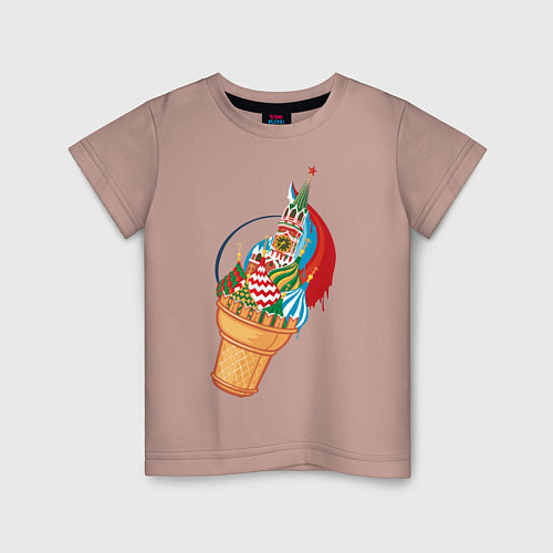 Детская футболка Рожок: Кремль / Пыльно-розовый – фото 1