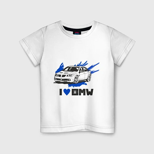 Детская футболка I love BMW / Белый – фото 1