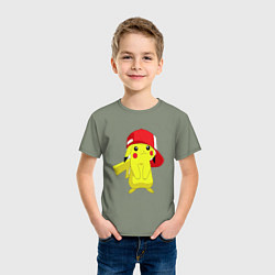 Футболка хлопковая детская Пикачу, цвет: авокадо — фото 2
