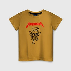 Футболка хлопковая детская Metallica: Pushead Skull, цвет: горчичный
