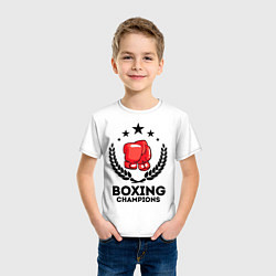 Футболка хлопковая детская Boxing Champions, цвет: белый — фото 2