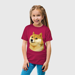 Футболка хлопковая детская Doge, цвет: маджента — фото 2