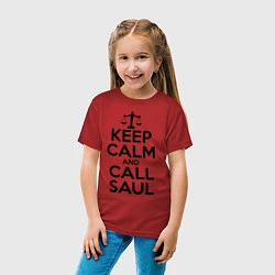 Футболка хлопковая детская Keep Calm & Call Saul, цвет: красный — фото 2