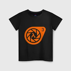 Футболка хлопковая детская Half-Life 3: Logo, цвет: черный