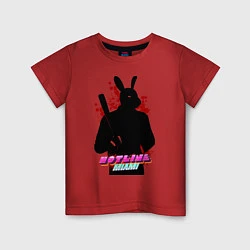 Футболка хлопковая детская Hotline Miami: Rabbit, цвет: красный