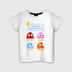 Футболка хлопковая детская Pac-Man: Usual Suspects, цвет: белый