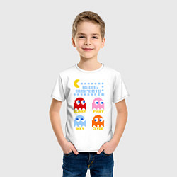 Футболка хлопковая детская Pac-Man: Usual Suspects, цвет: белый — фото 2