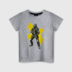 Футболка хлопковая детская STALKER: Yellow Cross, цвет: меланж