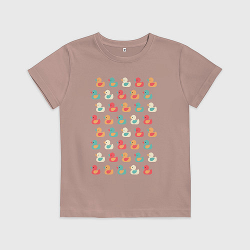 Детская футболка Утки / Пыльно-розовый – фото 1