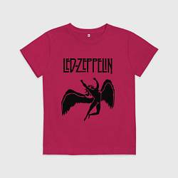Футболка хлопковая детская Led Zeppelin Swan, цвет: маджента