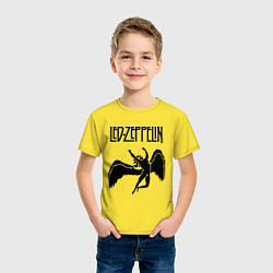 Футболка хлопковая детская Led Zeppelin Swan, цвет: желтый — фото 2