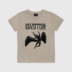 Футболка хлопковая детская Led Zeppelin Swan, цвет: миндальный