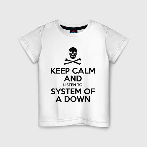 Детская футболка Keep Calm & System Of A Down  / Белый – фото 1