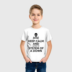 Футболка хлопковая детская Keep Calm & System Of A Down , цвет: белый — фото 2