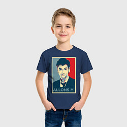 Футболка хлопковая детская Allons-y Poster, цвет: тёмно-синий — фото 2