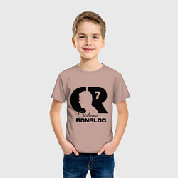 Футболка хлопковая детская CR Ronaldo 07, цвет: пыльно-розовый — фото 2