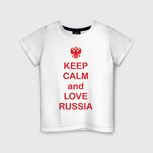 Детская футболка Keep Calm & Love Russia / Белый – фото 1