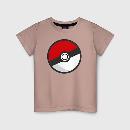 Детская футболка Pokeball / Пыльно-розовый – фото 1