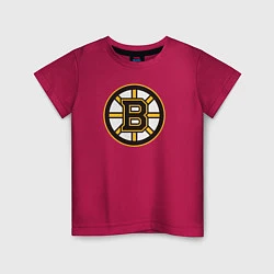 Футболка хлопковая детская Boston Bruins, цвет: маджента