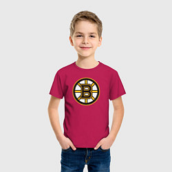 Футболка хлопковая детская Boston Bruins, цвет: маджента — фото 2