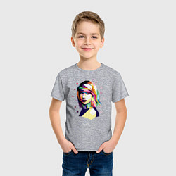 Футболка хлопковая детская Taylor Swift Art, цвет: меланж — фото 2