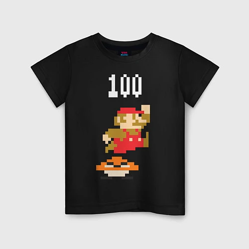 Детская футболка Mario: 100 coins / Черный – фото 1