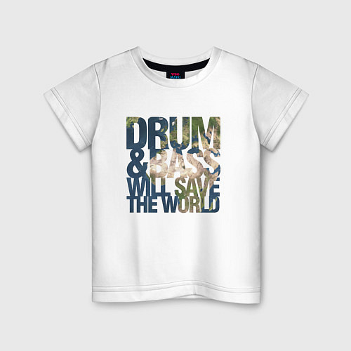 Детская футболка Drum & Bass: The World / Белый – фото 1
