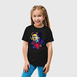 Футболка хлопковая детская Messi Art, цвет: черный — фото 2