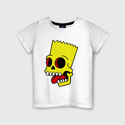 Футболка хлопковая детская Bart Skull, цвет: белый