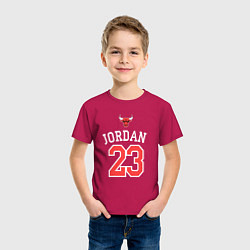 Футболка хлопковая детская Jordan 23, цвет: маджента — фото 2