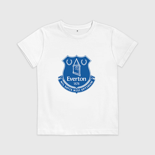 Детская футболка Эвертон logo - nil satis nisi optimum / Белый – фото 1