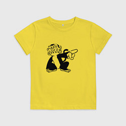 Футболка хлопковая детская Злая обезьяна, цвет: желтый