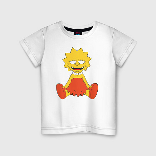 Детская футболка Lisa Simpson happy / Белый – фото 1