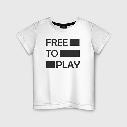 Детская футболка Free to play / Белый – фото 1