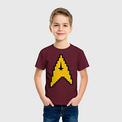 Футболка хлопковая детская Star Trek: 8 bit, цвет: меланж-бордовый — фото 2