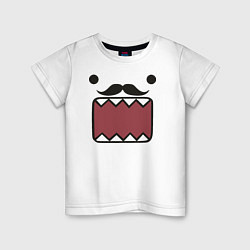 Футболка хлопковая детская Domo Kun Moustache, цвет: белый