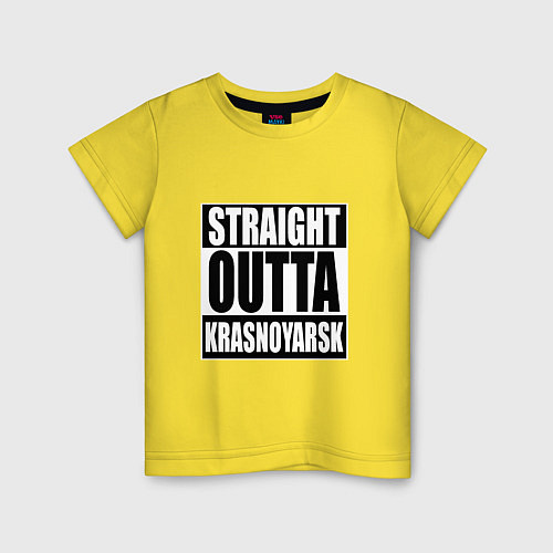 Детская футболка Straight Outta Krasnoyarsk / Желтый – фото 1