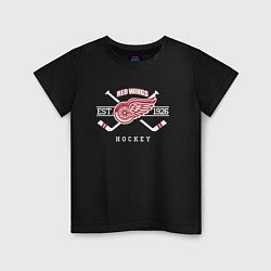 Футболка хлопковая детская Detroit Red Wings: Est.1926, цвет: черный