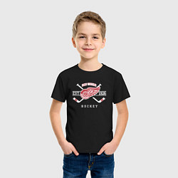 Футболка хлопковая детская Detroit Red Wings: Est.1926, цвет: черный — фото 2