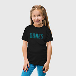 Футболка хлопковая детская Bones, цвет: черный — фото 2