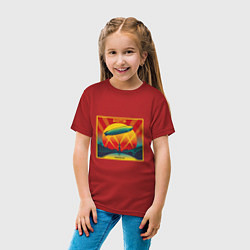 Футболка хлопковая детская Led Zeppelin, цвет: красный — фото 2