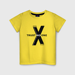 Футболка хлопковая детская Trust no one, цвет: желтый