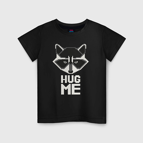 Детская футболка Raccoon: Hug me / Черный – фото 1