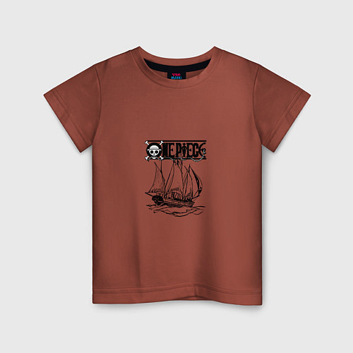 Детская футболка One piece корабль / Кирпичный – фото 1