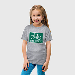 Футболка хлопковая детская Дорога для велосипедистов, цвет: меланж — фото 2