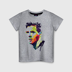 Футболка хлопковая детская Lionel Messi: fun-art, цвет: меланж